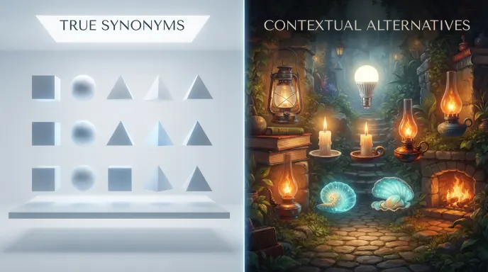 True Synonyms vs Contextual Alternatives